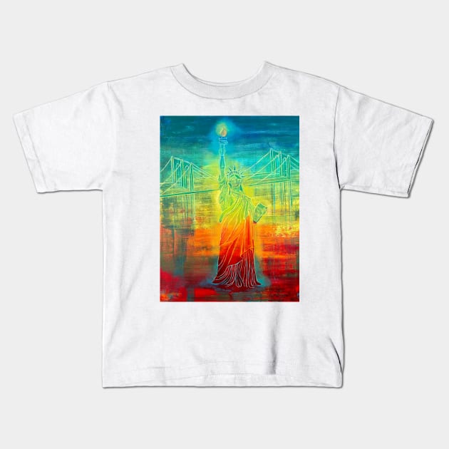 Statue of Liberty Kids T-Shirt by MagaliModoux